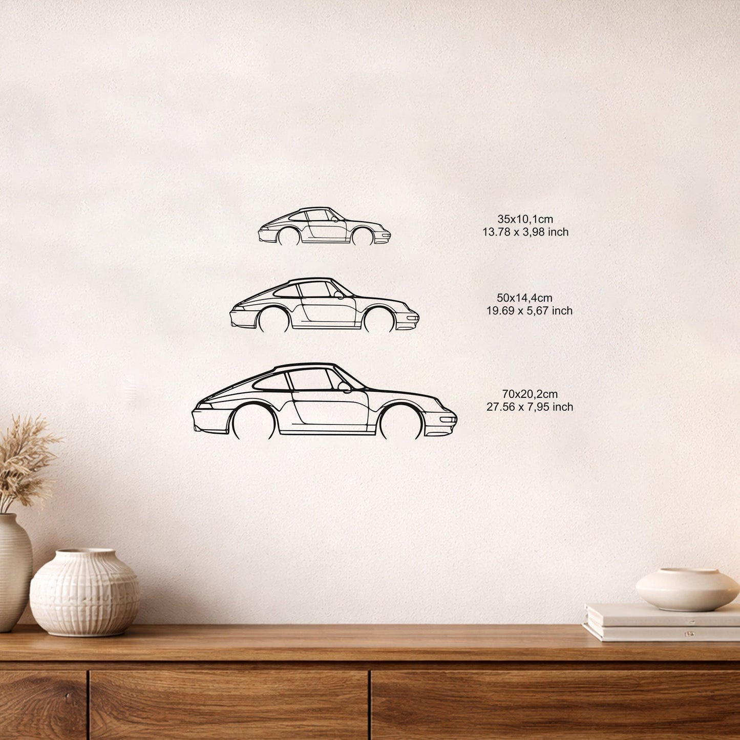 Porsche 911 993 Serisi Modern Metal Duvar Tablosu Otomobil Dekoru