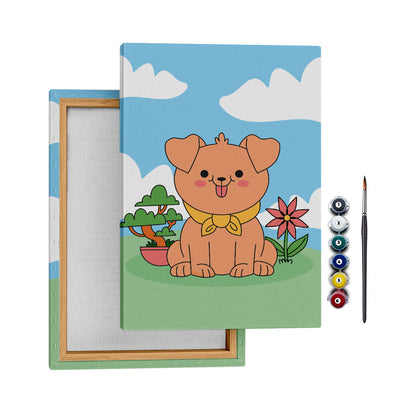 Mutlu Köpek - 25x35cm - Boyama Tablo