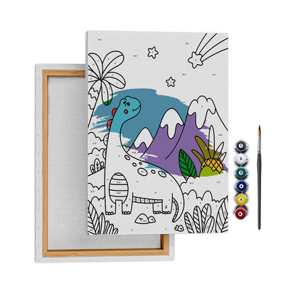 Gökyüzünü İzleyen Dino - 35x50cm - Boyama Tablo