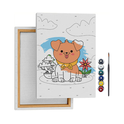 Mutlu Köpek - 35x50cm - Boyama Tablo