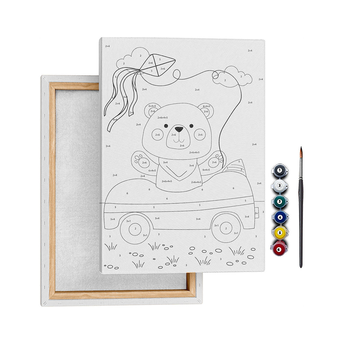 Araba Süren Ayıcık - 35x50cm - Boyama Tablo
