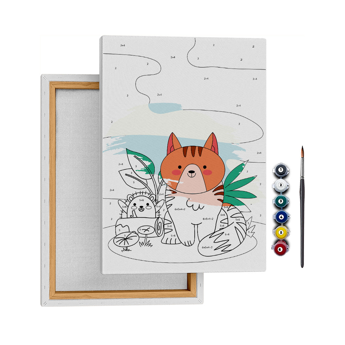 Kedi Ayma ve Dikenli Ken - 25x35cm - Boyama Tablo