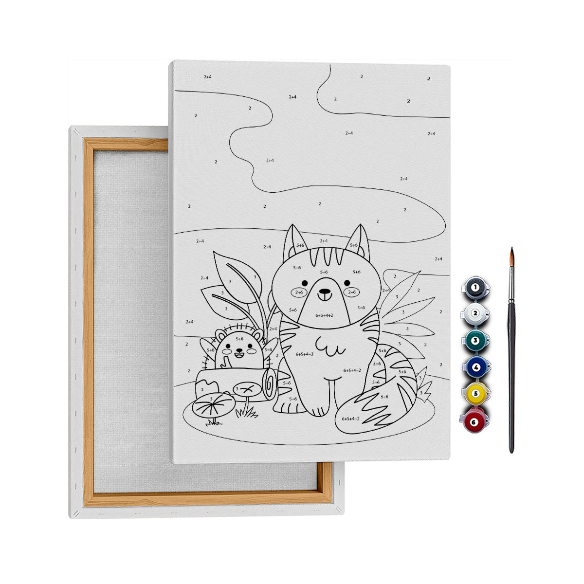Kedi Ayma ve Dikenli Ken - 25x35cm - Boyama Tablo