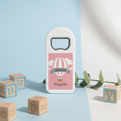 Pembe Balon Temalı Hoş Geldin Bebek Magnet Açacak | İsimli Kız Bebek Hediyelik