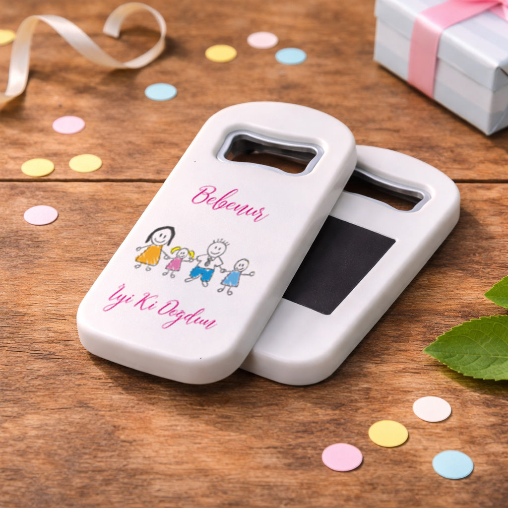 Kişiye Özel Aile Çizimli Magnet Açacak | İyi Ki Doğdun Hediyelik