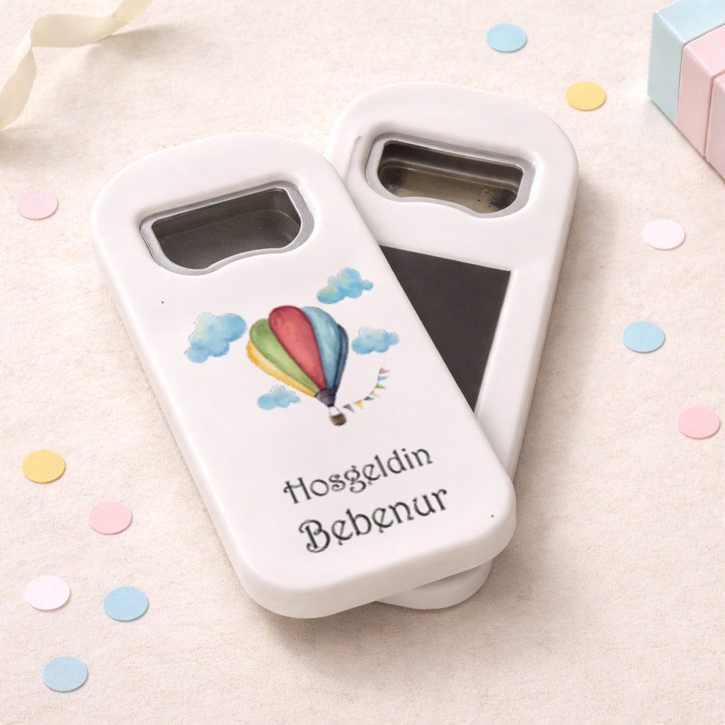 Renkli Balon Temalı Hoşgeldin Bebek Magnet Açacak | İsimli Hediyelik