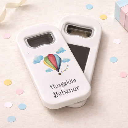 Renkli Balon Temalı Hoşgeldin Bebek Magnet Açacak | İsimli Hediyelik