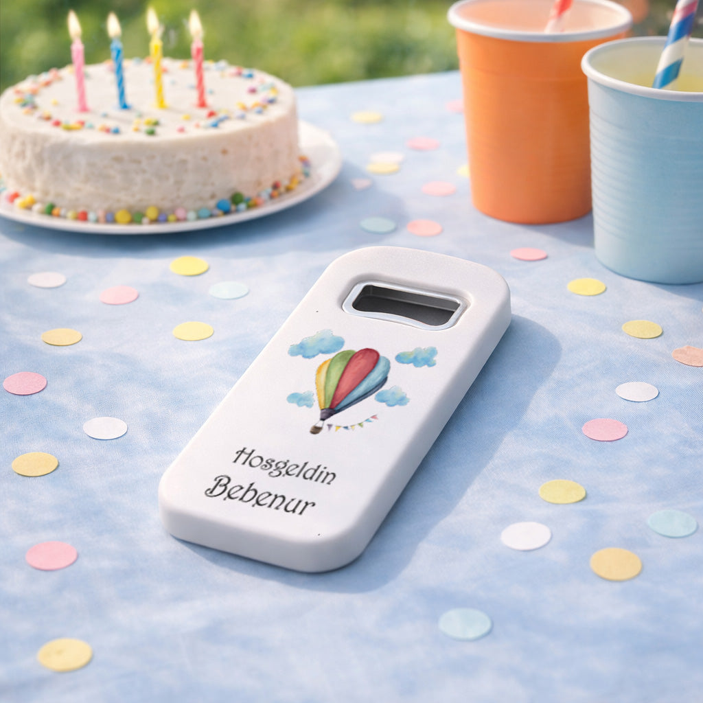 Renkli Balon Temalı Hoşgeldin Bebek Magnet Açacak | İsimli Hediyelik
