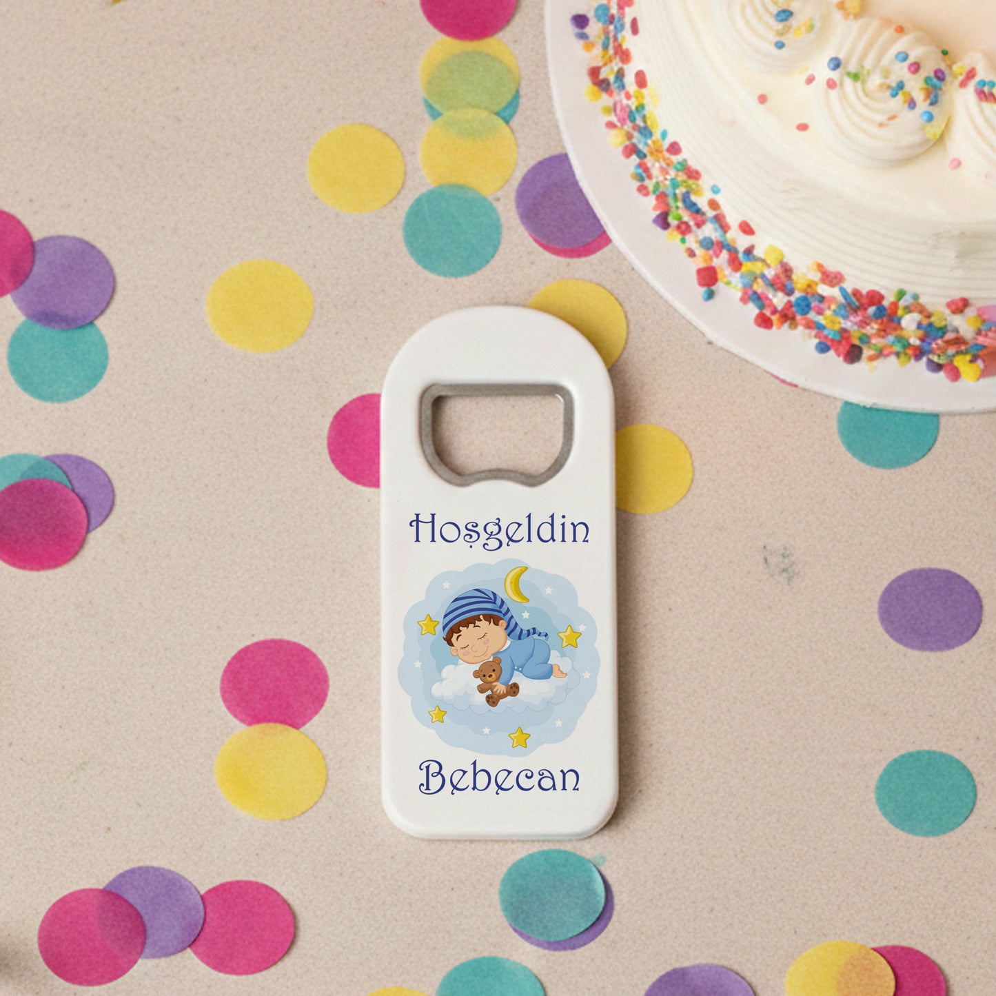Uyuyan Bebek Temalı Açacak Magnet – Kişiye Özel İsimli Hoşgeldin Bebek Hediyelik