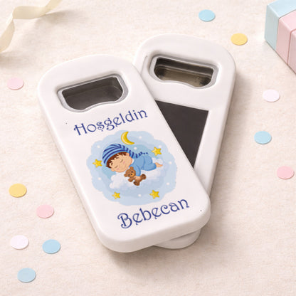 Uyuyan Bebek Temalı Açacak Magnet – Kişiye Özel İsimli Hoşgeldin Bebek Hediyelik
