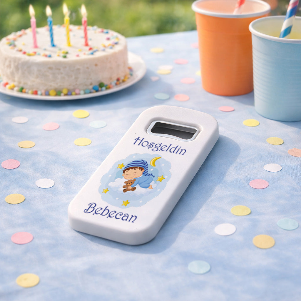 Uyuyan Bebek Temalı Açacak Magnet – Kişiye Özel İsimli Hoşgeldin Bebek Hediyelik
