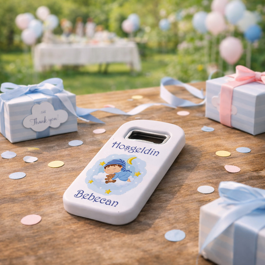 Uyuyan Bebek Temalı Açacak Magnet – Kişiye Özel İsimli Hoşgeldin Bebek Hediyelik
