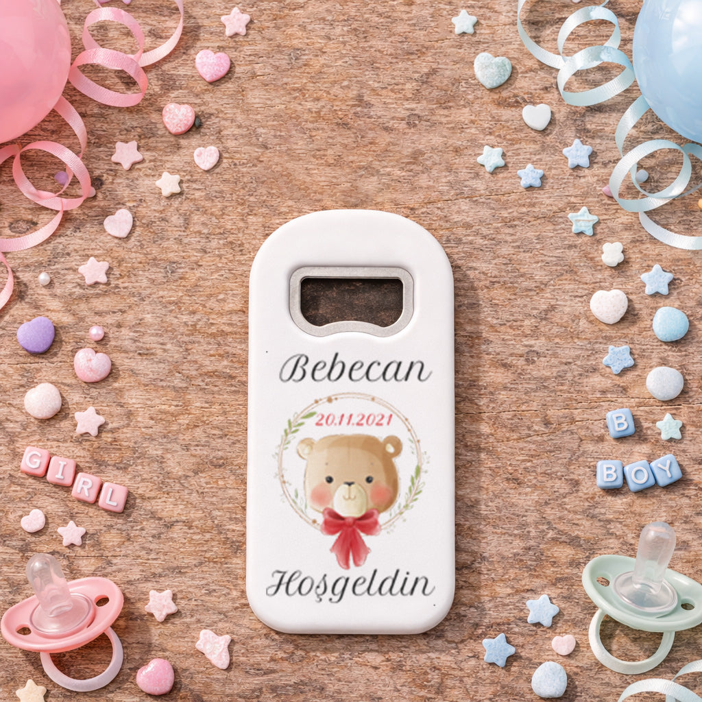 Uyuyan Bebek Temalı Açacak Magnet – Kişiye Özel İsimli Hoşgeldin Bebek Hediyelik