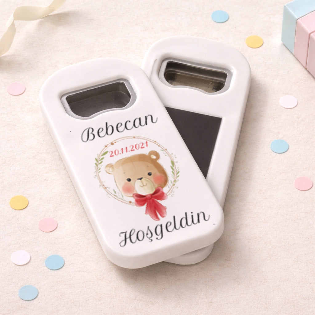 Uyuyan Bebek Temalı Açacak Magnet – Kişiye Özel İsimli Hoşgeldin Bebek Hediyelik