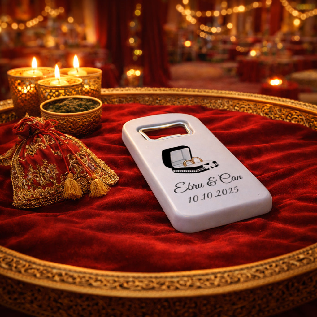 Yüzük Kutulu Düğün Magnet Açacak | Romantik Kişiye Özel Tasarım