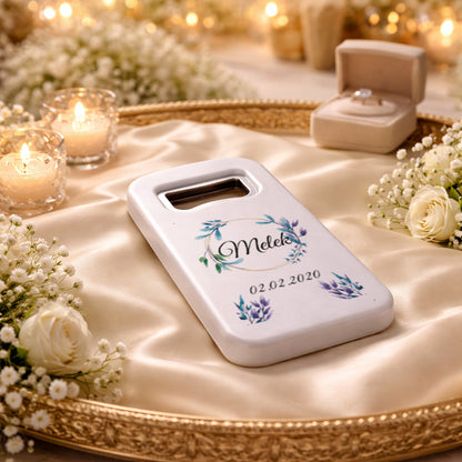 Lavanta Temalı Nişan Magnet Açacak | Zarif Çiçekli Kişiye Özel Tasarım
