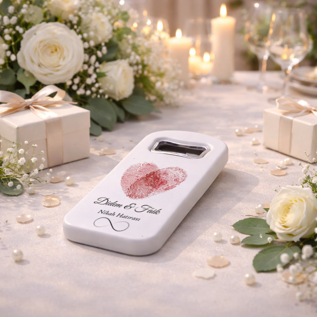 Parmak İzi Kalp Nikah Magnet Açacak | Özel ve Anlamlı Tasarım