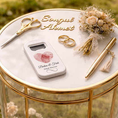Parmak İzi Kalp Nikah Magnet Açacak | Özel ve Anlamlı Tasarım