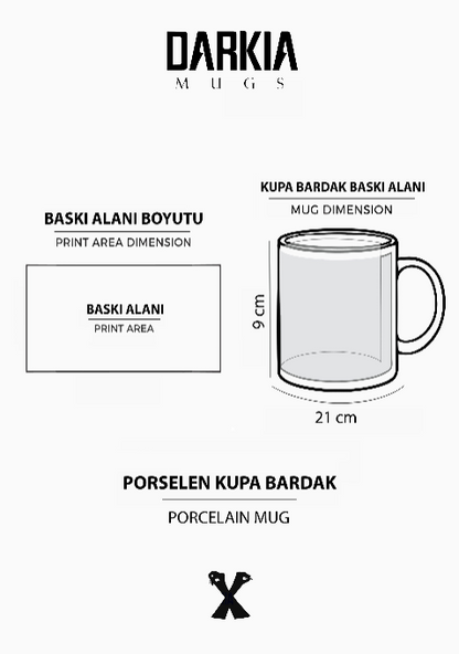 Türk Bozkurt Baskılı Porselen Kupa