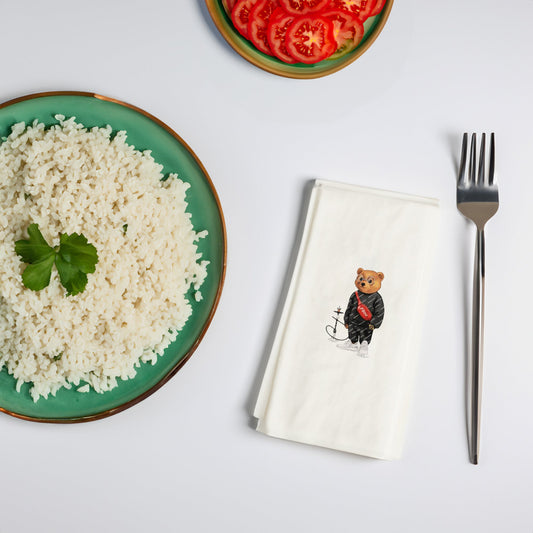 Nargileli Ayıcık Baskılı Kağıt Peçete 33x33 cm Solventsiz, Çift Katlı, İpeksi Dokulu – Kidzia