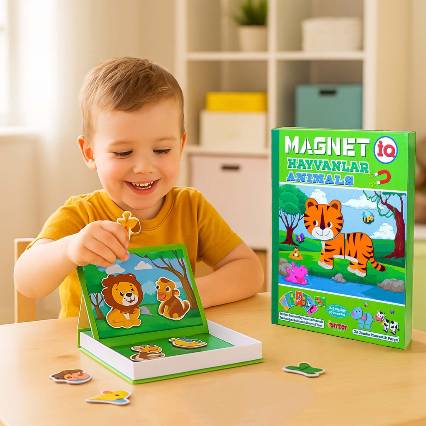 Bemi Magnet IQ Hayvanlar | Manyetik Eğitici Puzzle ve Hayvan Oyunu
