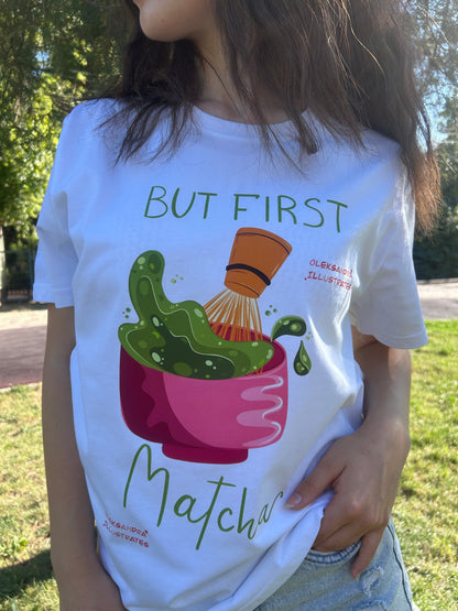 Matcha Maça Çayı Baskılı Pinterest Tişört