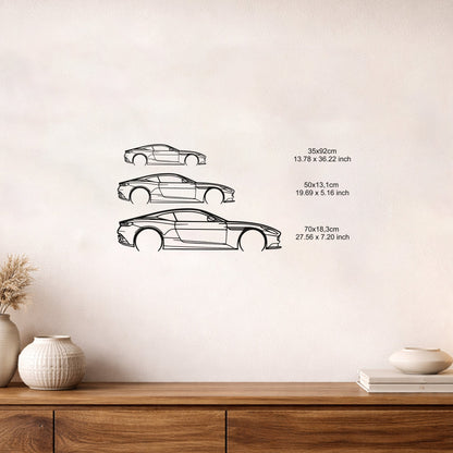 Aston Martin DB11 Metal Duvar Tablosu – Elektrostatik Siyah Boyalı Modern Otomobil Dekoru