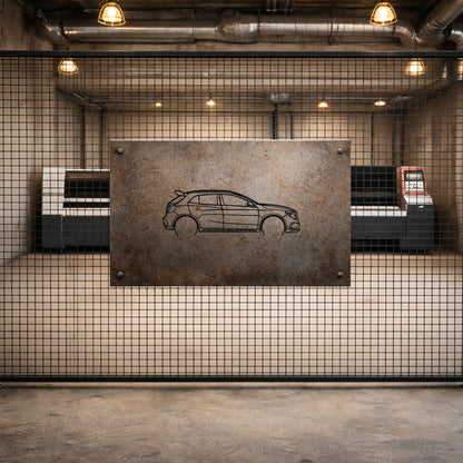 Mercedes GLA 45 Metal Duvar Tablosu Sportif Araba Silüeti Metal Duvar Dekoru