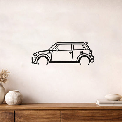 Mini Cooper Metal Duvar Tablosu İkonik Tasarım Metal Araba Duvar Dekoru