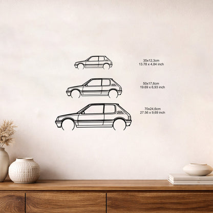 Peugeot 205 GTI Metal Duvar Tablosu - Klasik Otomobil Dekoru