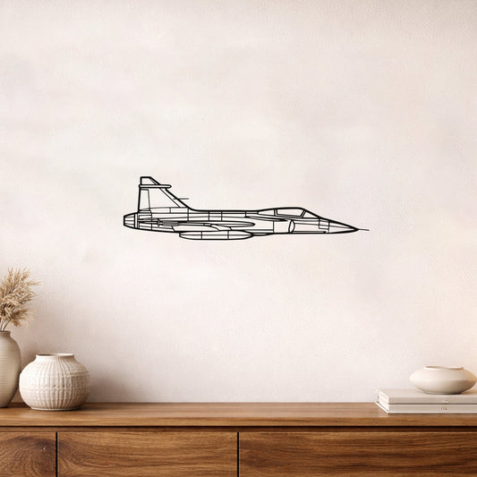 Saab Gripen Jas 39 Savaş Uçağı Metal Duvar Tablosu Havacı Hediyesi