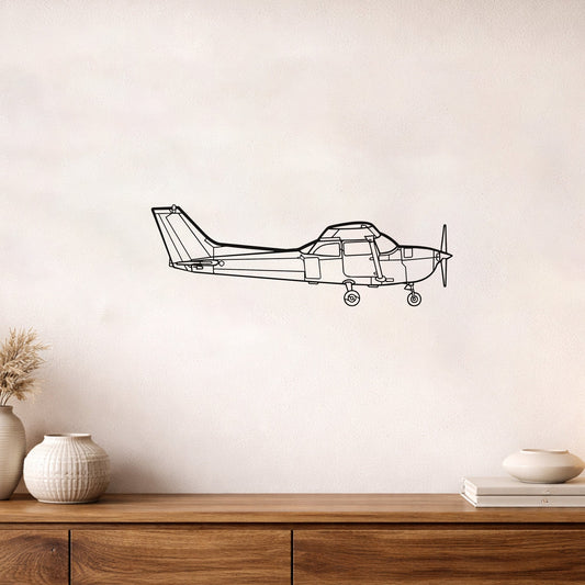 Cessna 172 Skyhawk Metal Duvar Tablosu Klasik Havacılık Sanatı