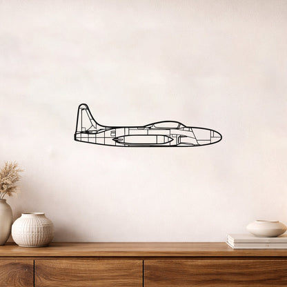 T33 Jet Eğitim Uçağı Metal Duvar Tablosu Klasik Havacılık Dekoru