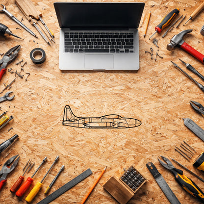 T33 Jet Eğitim Uçağı Metal Duvar Tablosu Klasik Havacılık Dekoru