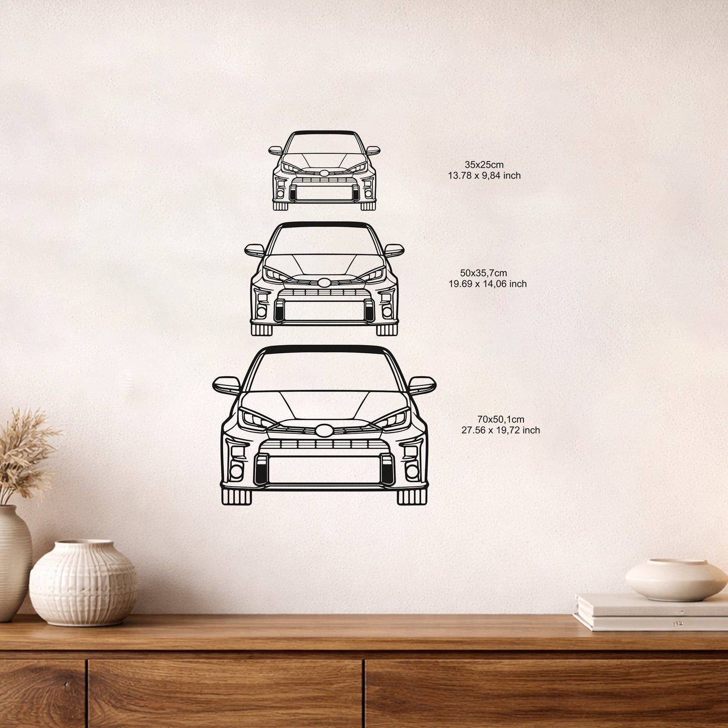 Toyota Yaris GR Metal Duvar Tablosu Otomobil Severlere Özel Tasarım