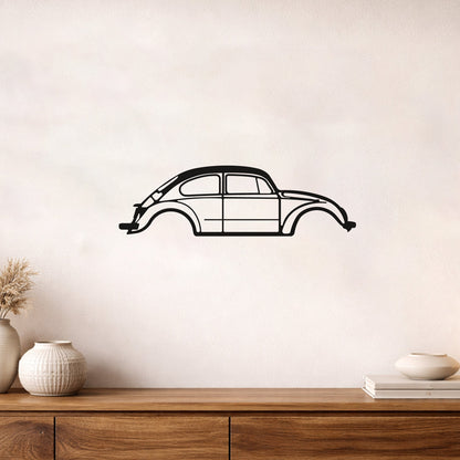 Volkswagen Beetle Tosbağa Metal Duvar Tablosu - Klasik Araba Dekoru