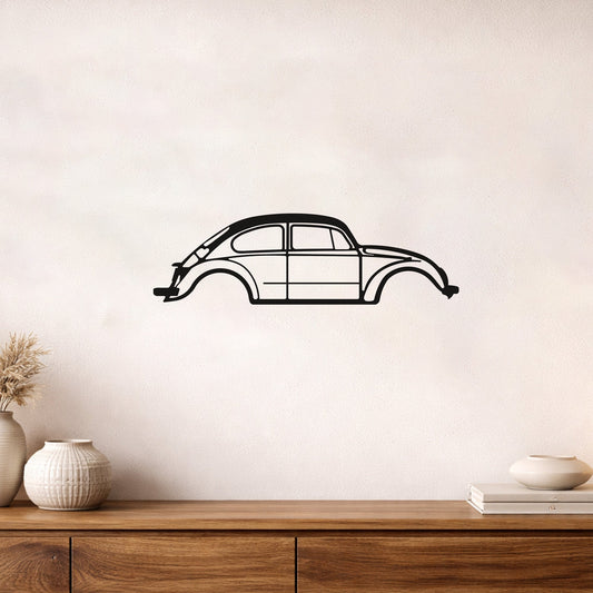 Volkswagen Beetle Tosbağa Metal Duvar Tablosu - Klasik Araba Dekoru