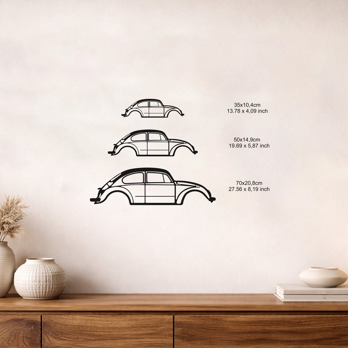 Volkswagen Beetle Tosbağa Metal Duvar Tablosu - Klasik Araba Dekoru