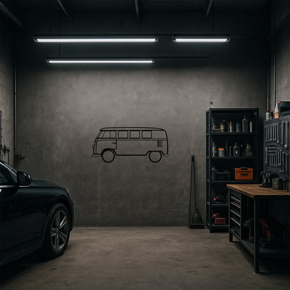 Volkswagen T1 Camper Van Metal Duvar Tablosu - Retro Karavan Tasarımı