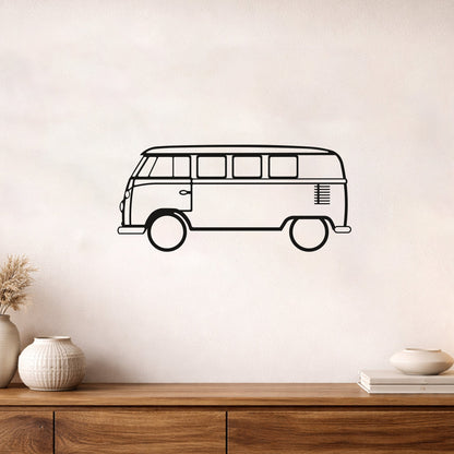 Volkswagen T1 Camper Van Metal Duvar Tablosu - Retro Karavan Tasarımı