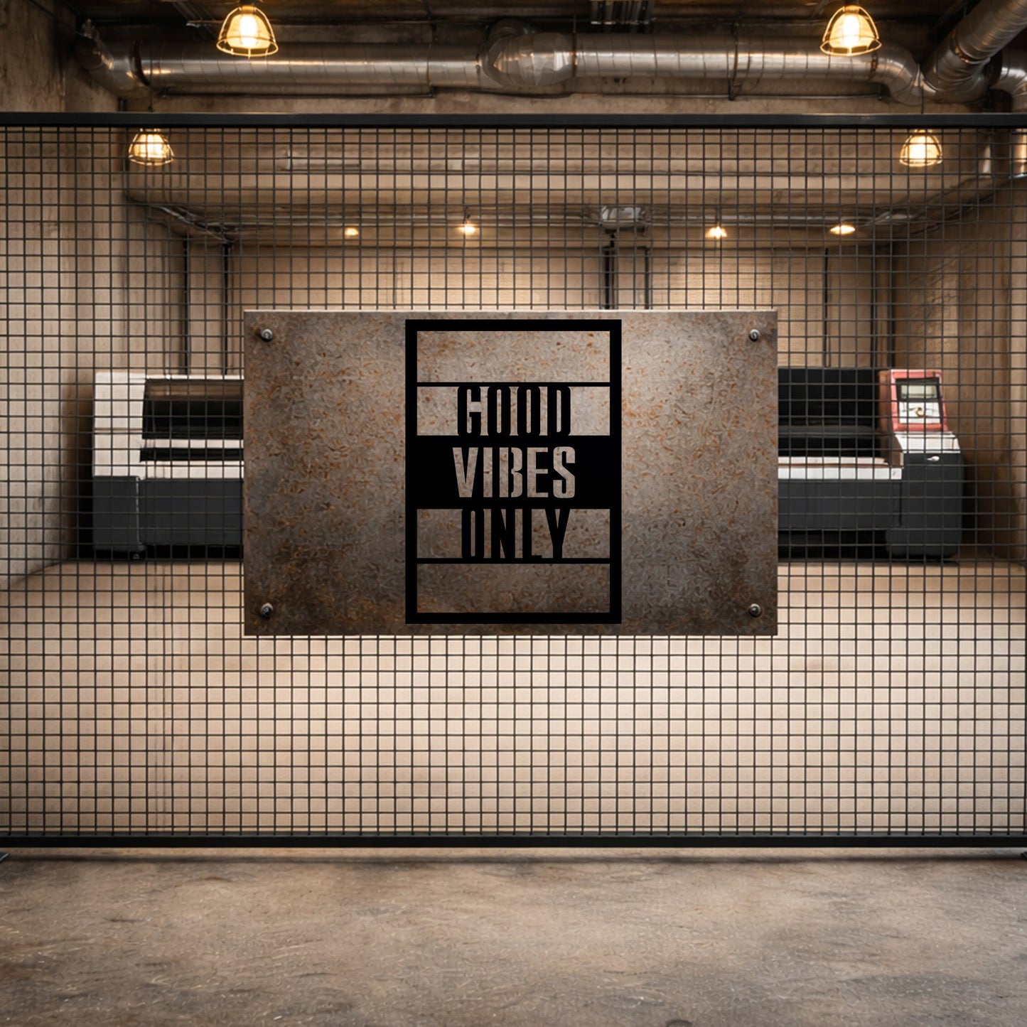 Good Vibes Only Yazılı Modern Siyah Metal Duvar Tablosu