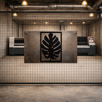 Monstera Yaprağı Tasarımlı Modern Metal Duvar Tablosu