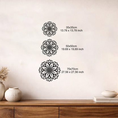 Modern Mandala Desenli Siyah Metal Duvar Dekoru ve Şık Salon Aksesuarı