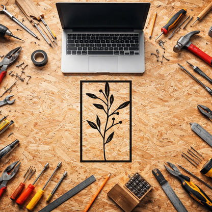 Modern Zeytin Dalı Metal Duvar Tablosu Barış ve Estetik