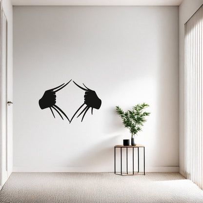 Wolverine Pençesi Metal Duvar Tablosu Modern Süper Kahraman Dekoru