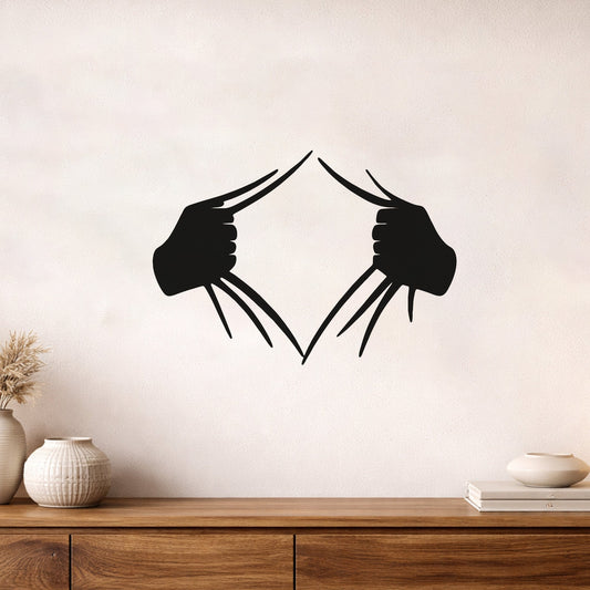 Wolverine Pençesi Metal Duvar Tablosu Modern Süper Kahraman Dekoru
