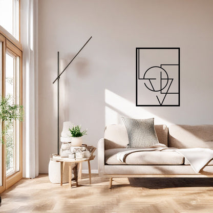 Geometrik Soyut Sanat Metal Duvar Tablosu Modern Ofis Dekoru
