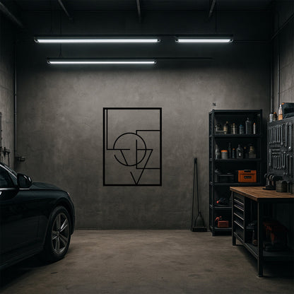 Geometrik Soyut Sanat Metal Duvar Tablosu Modern Ofis Dekoru