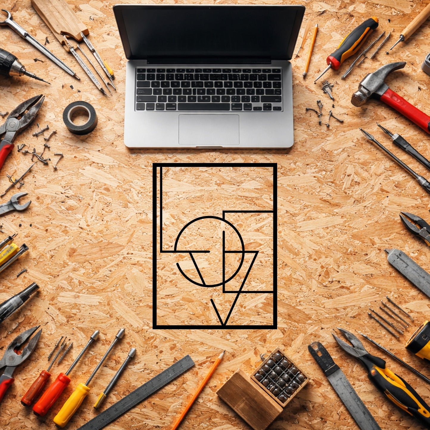 Geometrik Soyut Sanat Metal Duvar Tablosu Modern Ofis Dekoru