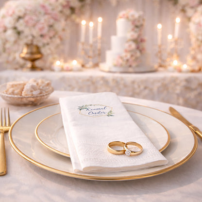 Kumsal & Önder Yaprak Detaylı Nişan Baskılı Peçete